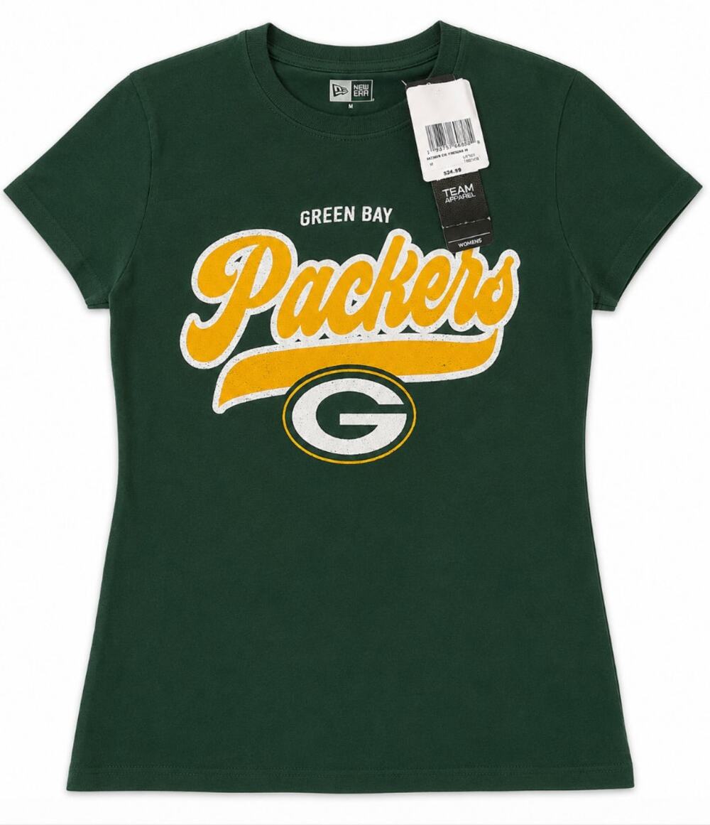 NWT New Era Green Bay Packers Women's Medium Graphic T-Shirt NFL Green Tee